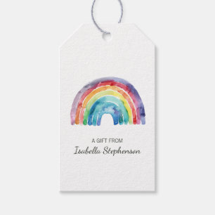Colourful Cute Watercolor Rainbow Gift Tags