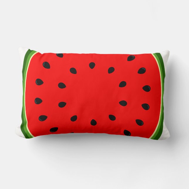 Colourful cute watermelon red decorative kids deco lumbar cushion (Front)