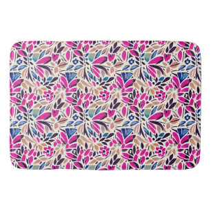 Colourful Cutouts Botanical Pattern Bath Mat