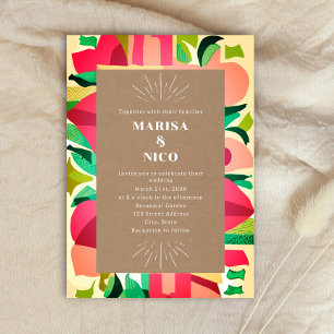 Colourful Cutouts Cardstock Abstract Wedding  Invitation