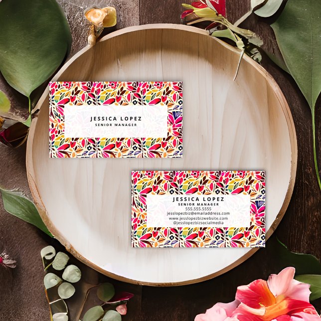 Colourful Cutouts Floral Professional Business Car Business Card (Creator Uploaded)