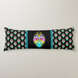 Colourful Cyan and Black Oracle Owl Body Cushion