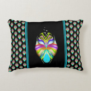 Colourful Cyan and Black Oracle Owl Decorative Cushion