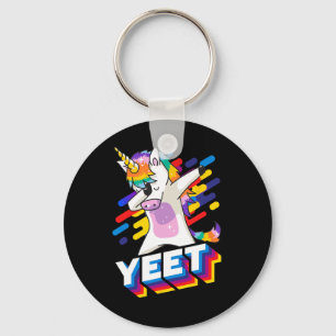 Colourful Dabbing Dancing Unicorn Celebration Yeet Key Ring