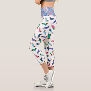 Colourful Dachshund  Capri Leggings