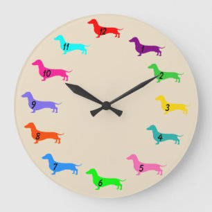 Colourful Dachshund Clock