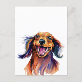 Colourful Dachshund Design Postcard