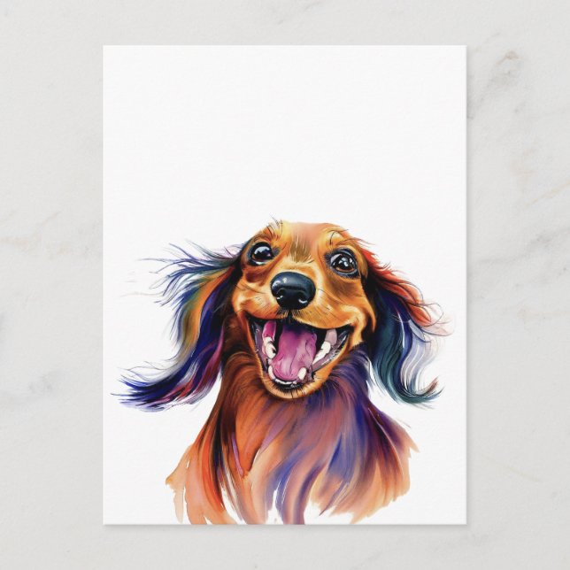 Colourful Dachshund Design Postcard (Front)