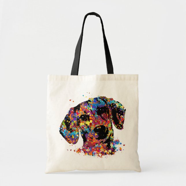 Colourful Dachshund dog  - Doxie Tote Bag (Front)