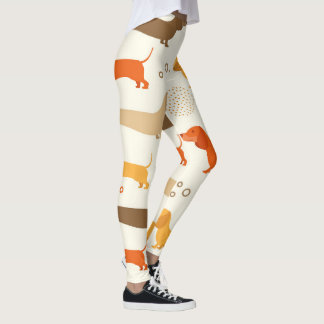 Colourful dachshund dog pattern leggings