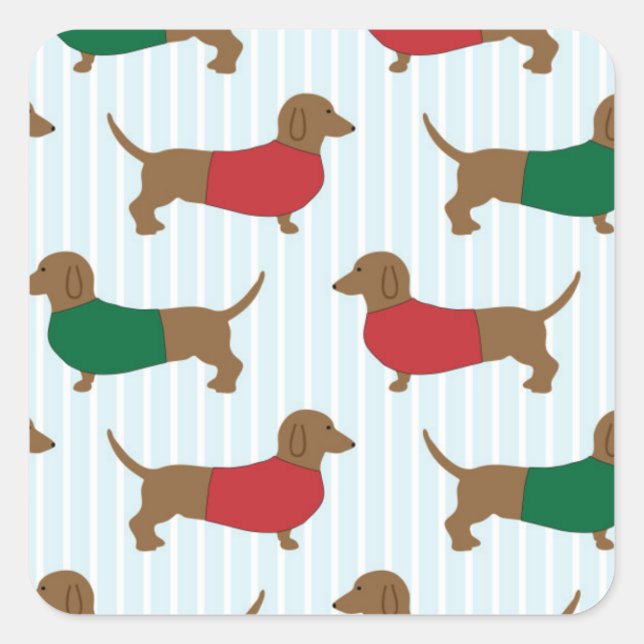 Colourful Dachshund Dogs Stickers (Front)