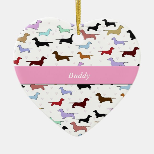 Colourful Dachshund Ornament (Front)