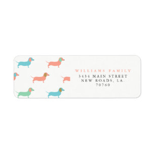Colourful Dachshund Return Address Label