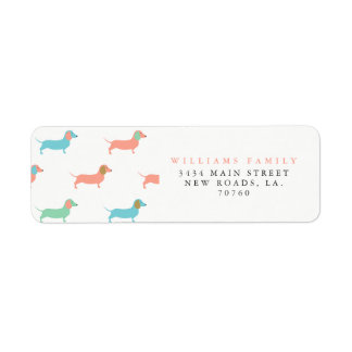 Colourful Dachshund Return Address Label