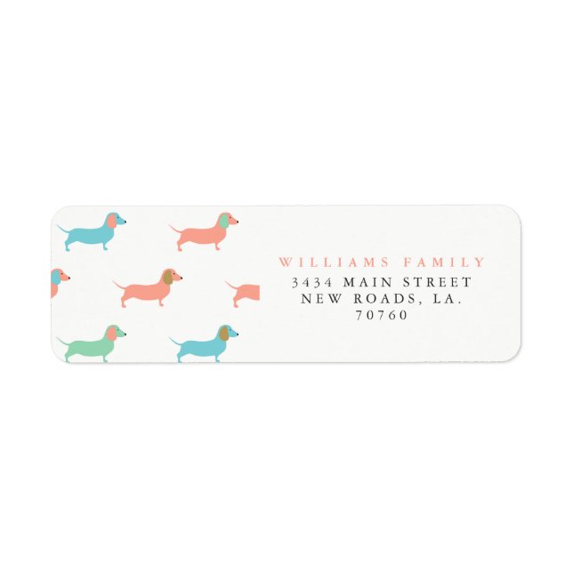 Colourful Dachshund Return Address Label (Front)