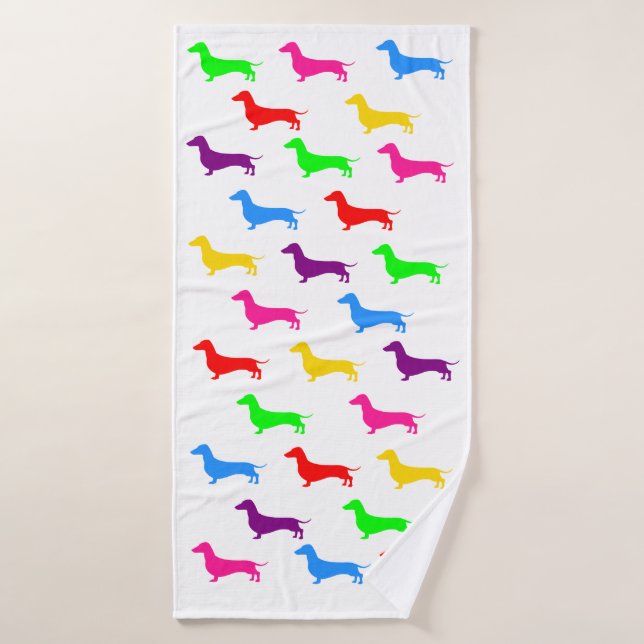Colourful Dachshund Towel (Bath Towel)