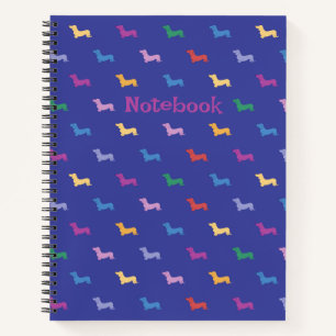 Colourful Dachshunds Fun Personalise Custom Spiral Notebook