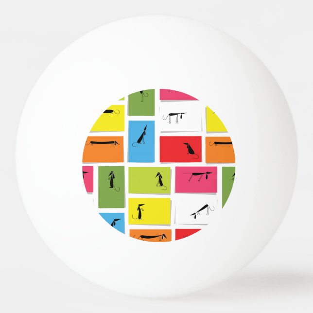 Colourful Dachshunds Ping Pong Ball (Front)