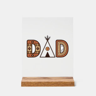 Colourful Dad Teepee Lettering Shirt Design_1 Acrylic Sign