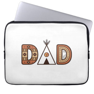 Colourful Dad Teepee Lettering Shirt Design_1 Laptop Sleeve