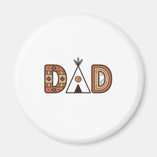 Colourful Dad Teepee Lettering Shirt Design_1 Magnet
