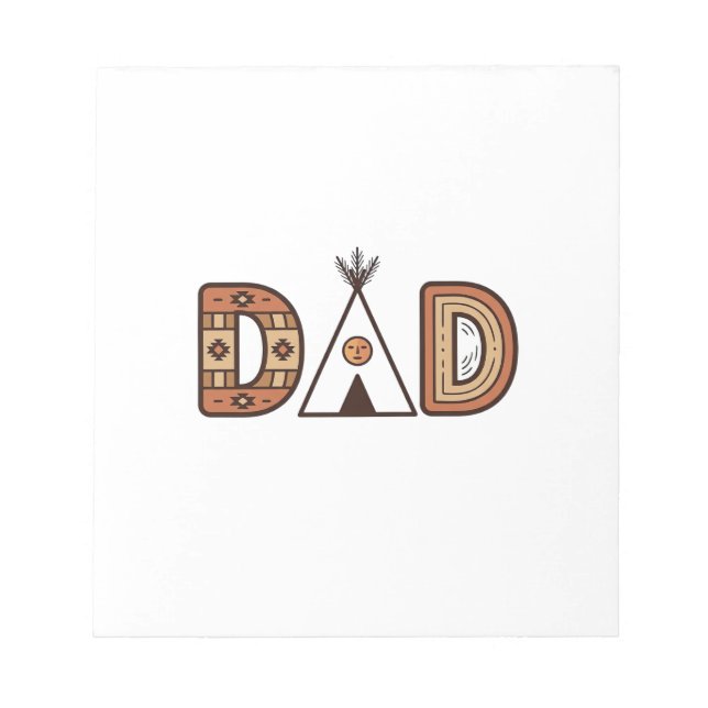 Colourful Dad Teepee Lettering Shirt Design_1 Notepad (Front)