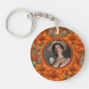 Colourful Dads Day Gifts Photo Lilies Key Ring