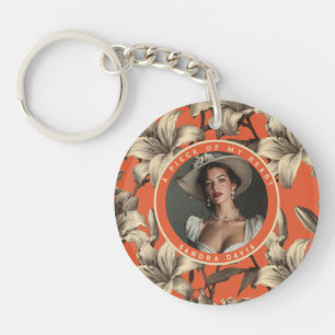 Colourful Dads Day Gifts Photo Lilies Key Ring