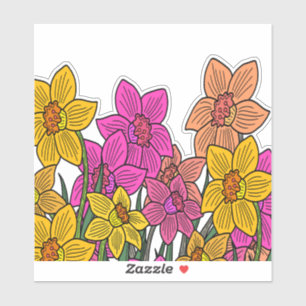 Colourful Daffodils Flowers Design