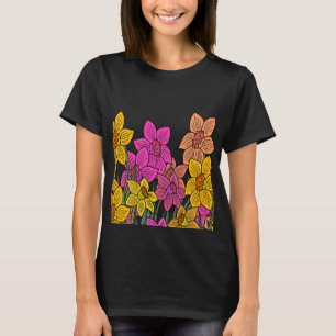 Colourful Daffodils Flowers Design T-Shirt