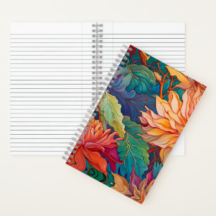 Colourful Dahlia Floral Tapestry Notebook