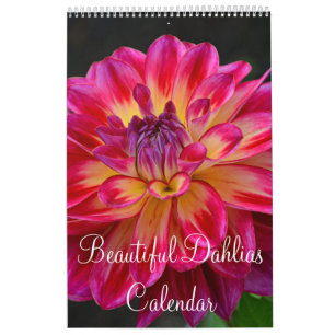 Colourful dahlia flowers calendar