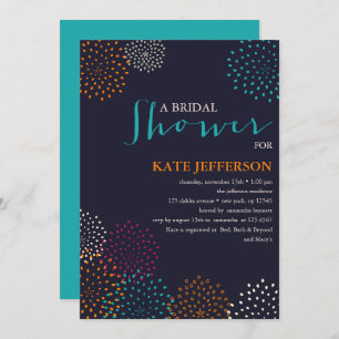 Colourful Dahlias Bridal Shower Invitation