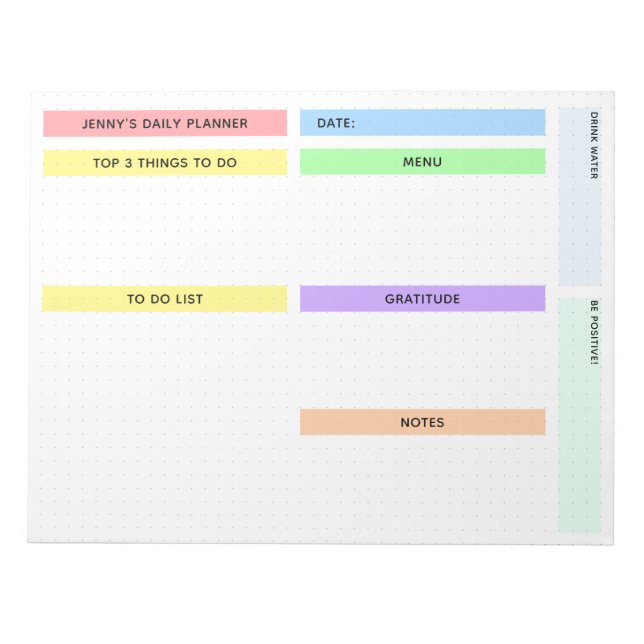 Colourful Daily Planner Notepad (Front)