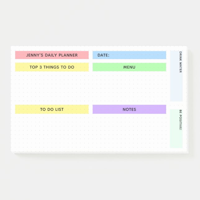 Colourful Daily Planner Post-it Notes (Front)