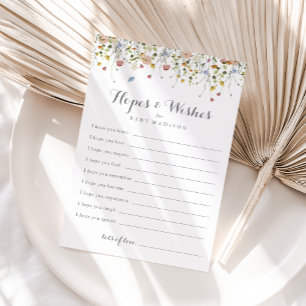 Colourful Dainty Baby Shower Hopes & Wishes Card