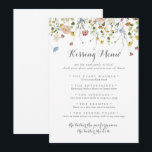 Colourful Dainty Wedding Kissing Menu Game Card<br><div class="desc">This colourful dainty wedding kissing menu game card is perfect for a rustic wedding reception. The design features hand-painted watercolor beautiful pink,  blush,  blue,  navy,  yellow,  purple and green wild flowers.</div>