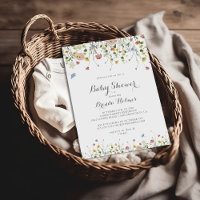 Colourful Dainty Wild Flowers Baby Shower