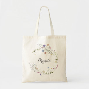 Colourful Dainty Wild Flowers Bridesmaid  Tote Bag