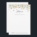 Colourful Dainty Wild Flowers Calligraphy Wedding Advice Card<br><div class="desc">This colourful dainty wild flowers calligraphy wedding advice card is perfect for a rustic wedding. The design features hand-painted watercolor beautiful pink, blush, blue, navy, yellow, purple and green wild flowers. These cards are perfect for a wedding, bridal shower, baby shower, graduation party & more. Personalise the cards with the...</div>