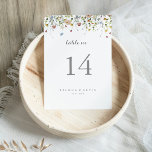 Colourful Dainty Wild Flowers Calligraphy Wedding Table Number<br><div class="desc">This colourful dainty wild flowers calligraphy wedding table number is perfect for a rustic wedding. The design features hand-painted watercolor beautiful pink,  blush,  blue,  navy,  yellow,  purple and green wild flowers.

This is a double sided table number. Add each table number you need to your cart individually.</div>