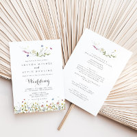 Colourful Dainty Wild Flowers Front & Back Wedding