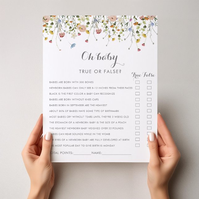 Colourful Dainty Wild Flowers Oh Baby Shower Game (Creator Uploaded)