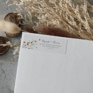Colourful Dainty Wild Flowers Return Address  Label