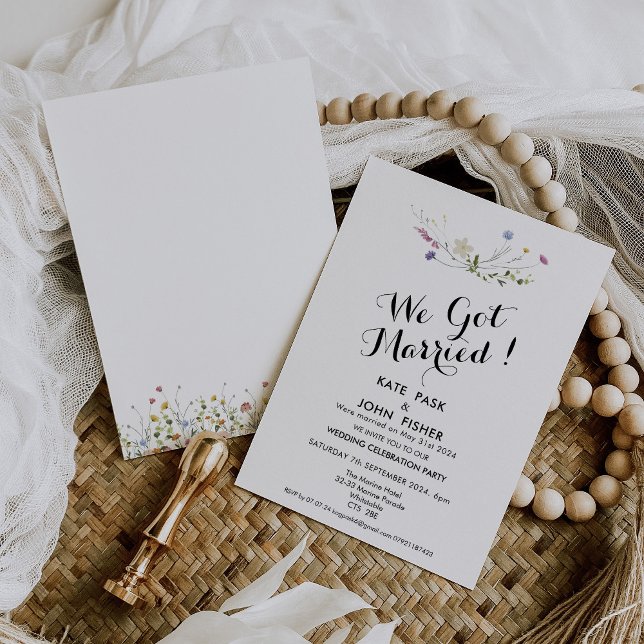 Colourful Dainty Wild Flowers Wedding Invitation (Creator Uploaded)