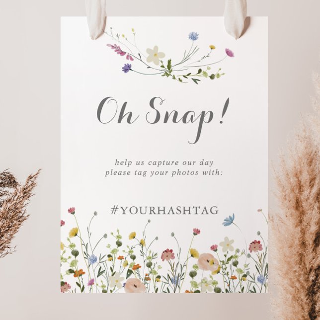 Colourful Dainty Wild Flowers Wedding Oh Snap  Poster (Creator Uploaded)