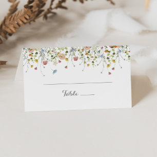 Colourful Dainty Wild Flowers Wedding Place Card