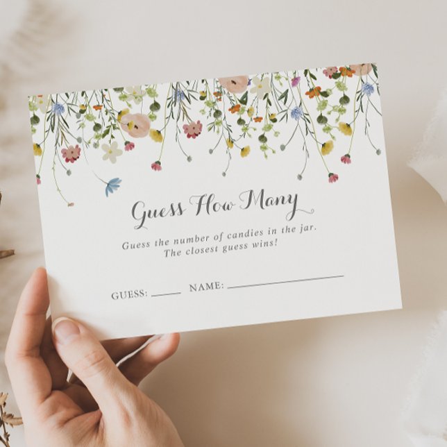 Colourful Dainty Wild Guess How Many Game Card (Creator Uploaded)