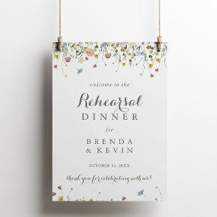 Colourful Dainty Wild Rehearsal Dinner Welcome Sig Poster