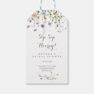 Colourful Dainty Wild Sip Sip Hooray Bridal Shower Gift Tags